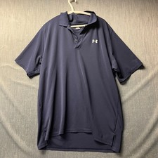Under Armour Men's Polo Shirt Size XL Blue Tech Performance Golf Casual Gear
