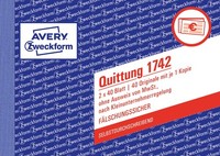 Avery Zweckform 1742 Quittungsblock Kleinunternehmer (A6 Quer, 2X40 Blatt, Mit D