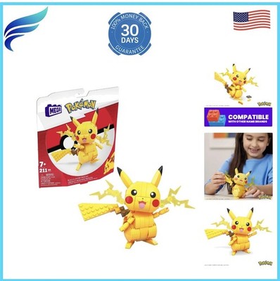MEGA BLOKS - Pokemon: Build & Show Pikachu, 205 Piece Building Toy Set New  