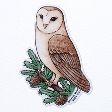 Barn Owl Sticker - Waterproof Vinyl - 1 Large Sticker for Scrapbooks & More