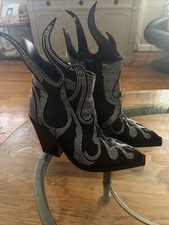 Women Ankle Boots Pointed Toe Crude Heel High Heels Shoes Rose Wedding