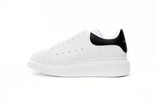 Alexander McQueen Men's Sneaker - White with Black Leather Heel