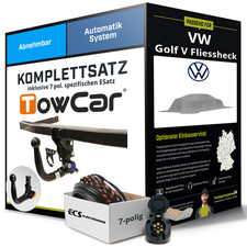 Für VW Golf V Fliessheck 1K1 Anhängerkupplung abnehmbar +eSatz 7pol 03- NEU PKW
