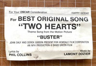 PHIL COLLINS TWO HEARTS OSCAR CONSIDERATION CASSETTE TAPE BUSTER