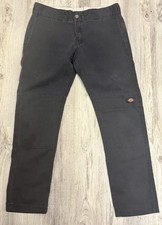 Dickies Skinny Straight Work Pants Black 32x30 Mens Flex Cargo Logo