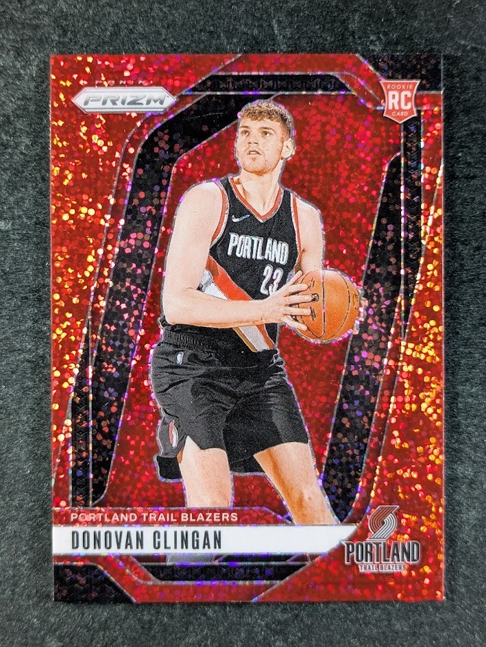 2024-25 Panini Prizm DONOVAN CLINGAN Rookie RC Red Sparkle Prizm SP #221