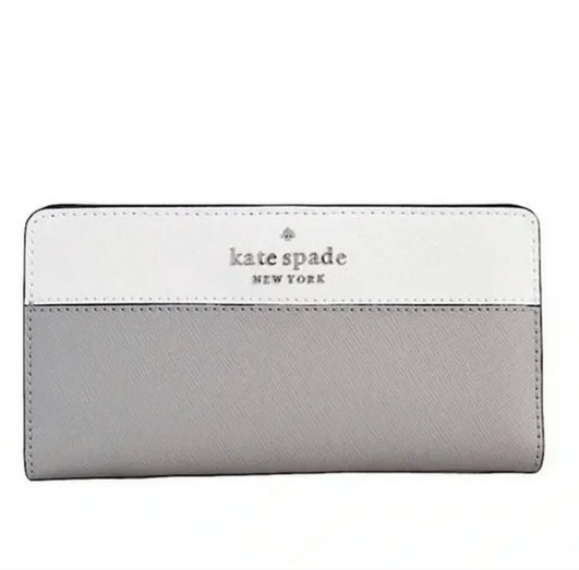 NEW Kate Spade Staci Large Slim Bifold Wallet -  Nimbus Grey