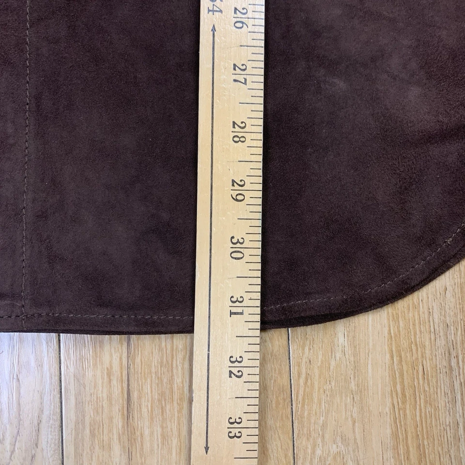 Camisa Barneys Nueva York Hombres Grande Marrón Gamuza Cabra Abotonada LS Hecha en Italia *LEER Foto 2 de 4