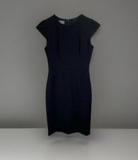 HOBBS Dress Womens Classic Sheath Knee Length Size 2 US Black Cap Short Sleeve