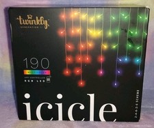 Twinkly Icicle Lights 190 Multicolor RGB LED Lights - App Controlled - Open Box