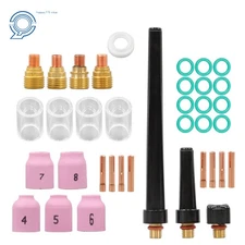 37pcs TIG Torch Parts w/Gas Lens, Alumina Nozzle & Cup Gasket for DB SR WP 9 20