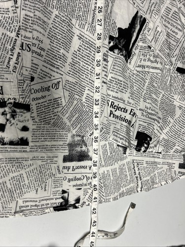 Dare2BStylish Women’s XL Newsprint Tunic Shirt Dress Lagenlook Newspaper - Bild 5 von 8