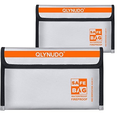 Fireproof Money Envelope 2-Pack Waterproof Zipper Safe