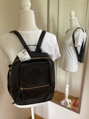 DKNY feiner City-Rucksack schwarz/gold Neu mit Etikett NP   189
