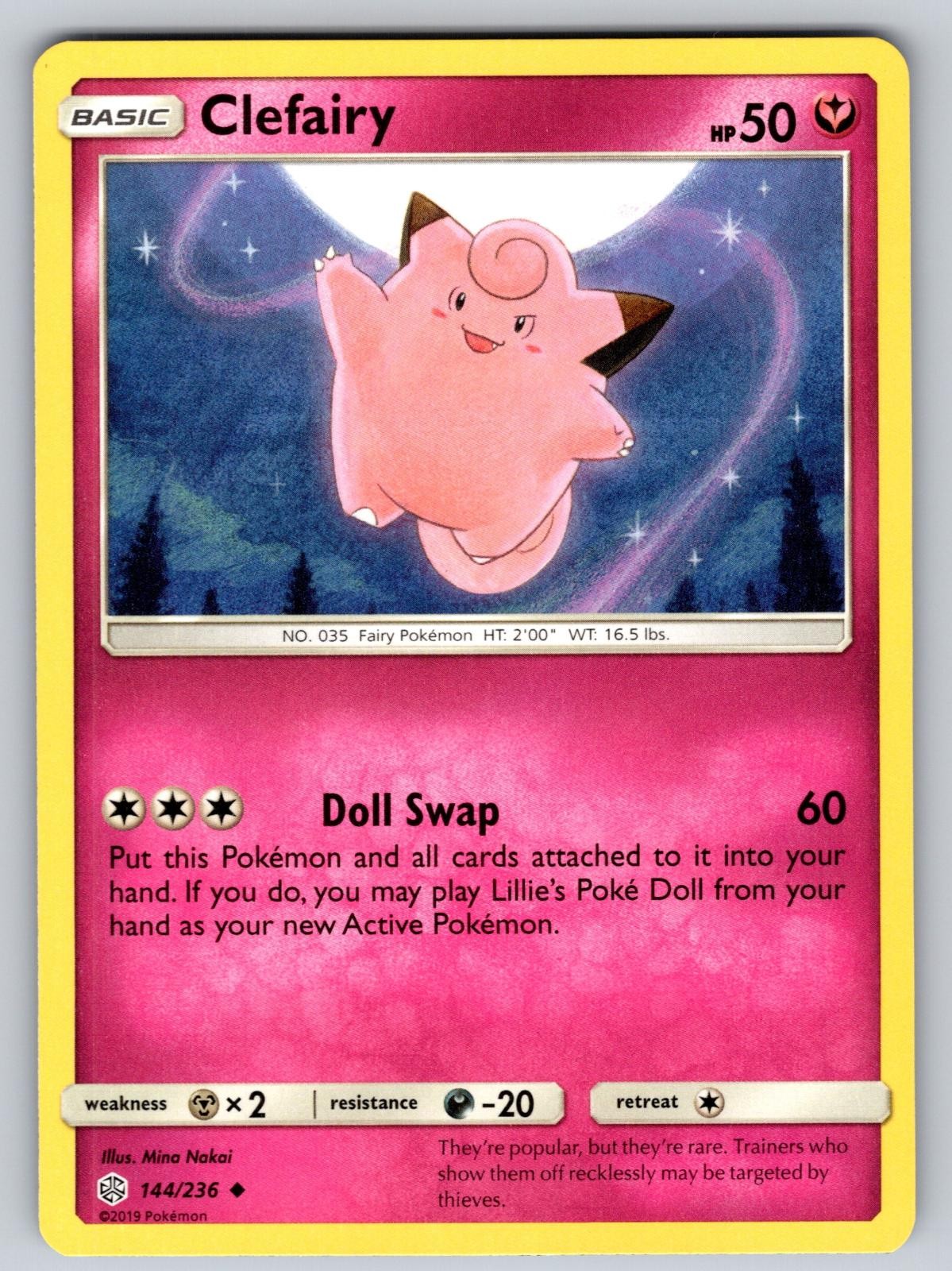 Clefairy 144/236 Uncommon Cosmic Eclipse Pokemon Near Mint
