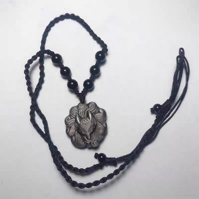 Natural  silver   Obsidian Stone  Fashion  Pendant  AAAA
