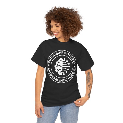 Future Proofed By AI Unisex Cool Heavy Cotton Tee Motivational T-Shirt & Gift - Picture 24 of 83