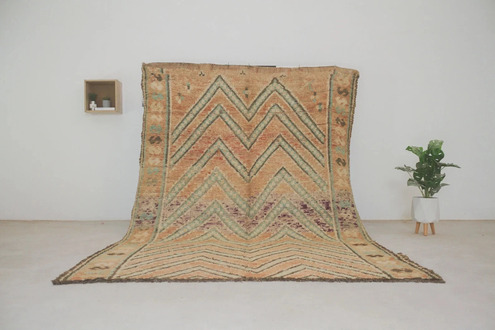Vintage Moroccan rug Large Beige, Brown Authentic Area Rug & Carpet.