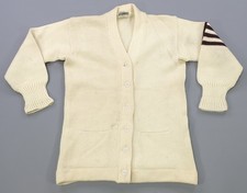 Rare VTG VARSITY CLUB SPORTSWEAR Striped Button Front Cardigan Sweater 50s 60s