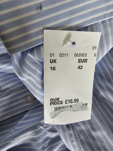 Fenn Wright Manson Cotton long sleeve Shirt Size XL/UK 16 - Light Blue/White NEW - Picture 5 of 10