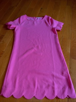 Pink Lily Bright Pink Scallop Dress Size Women s Small