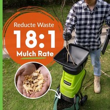 Electric Wood Chipper Shredder 15 Amp Garden Mulcher Branches Leaves Yard Waste