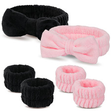 Spa Headband and Wristbands for Face Washing,Face Wash Headband and Wristband Se