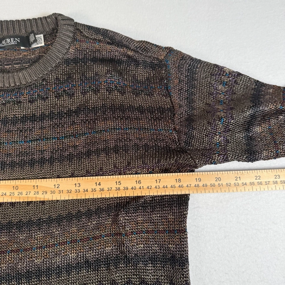 Suéter a Rayas LAUREN RALPH LAUREN Fair Isle Cuello Redondo Pequeño Metálico para Mujer Foto 4 de 4