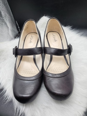 #ad Life Stride Rozz Mary Jane Pump Brown Block Heel Women 10W Comfort $15.99