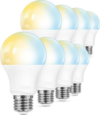 8 Pack A21 LED Light Bulbs 3-Color Changeable E26 3000K/4000K/6500K 1200LM 12W