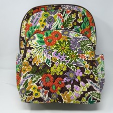 Vera Bradley Essential Large Backpack Evening Garden Floral Cotton NWT