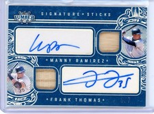2025 LEAF LUMBER BASEBALL DUAL SIGNATURE STICKS #1/7 Frank Thomas, Manny Ramirez