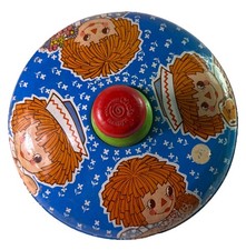 1974 Chein Playthings Raggedy Ann  Andy Large Spinning Top Burlington MA