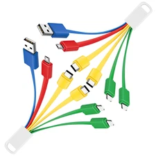 Herfair Multi Charging Cable (2-Pack) 6 in 1 Charger Cord for Multiple Devices U