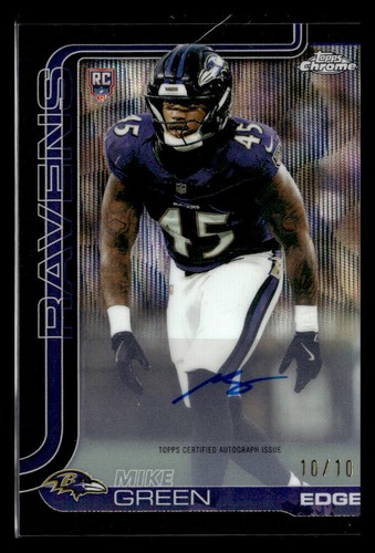 2025 Topps Chrome Mike Green Chrome Rookie Autographs Black Wave Refractor