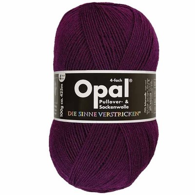 Opal Sock Yarn Uni Solid superwash 4-ply 100g/465yd, #9938 Purple Berry