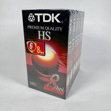 TDK Premium Quality HS T-160 Blank VHS Video Cassette 6 Pack NEW Sealed