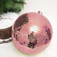 2 pcs 10" wide Rose Gold Glass Mirror Disco Balls Ornaments Wedding Decorations