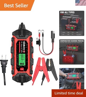 Compact Automatic 4A Battery Charger with Temperature Adaptation for Safety