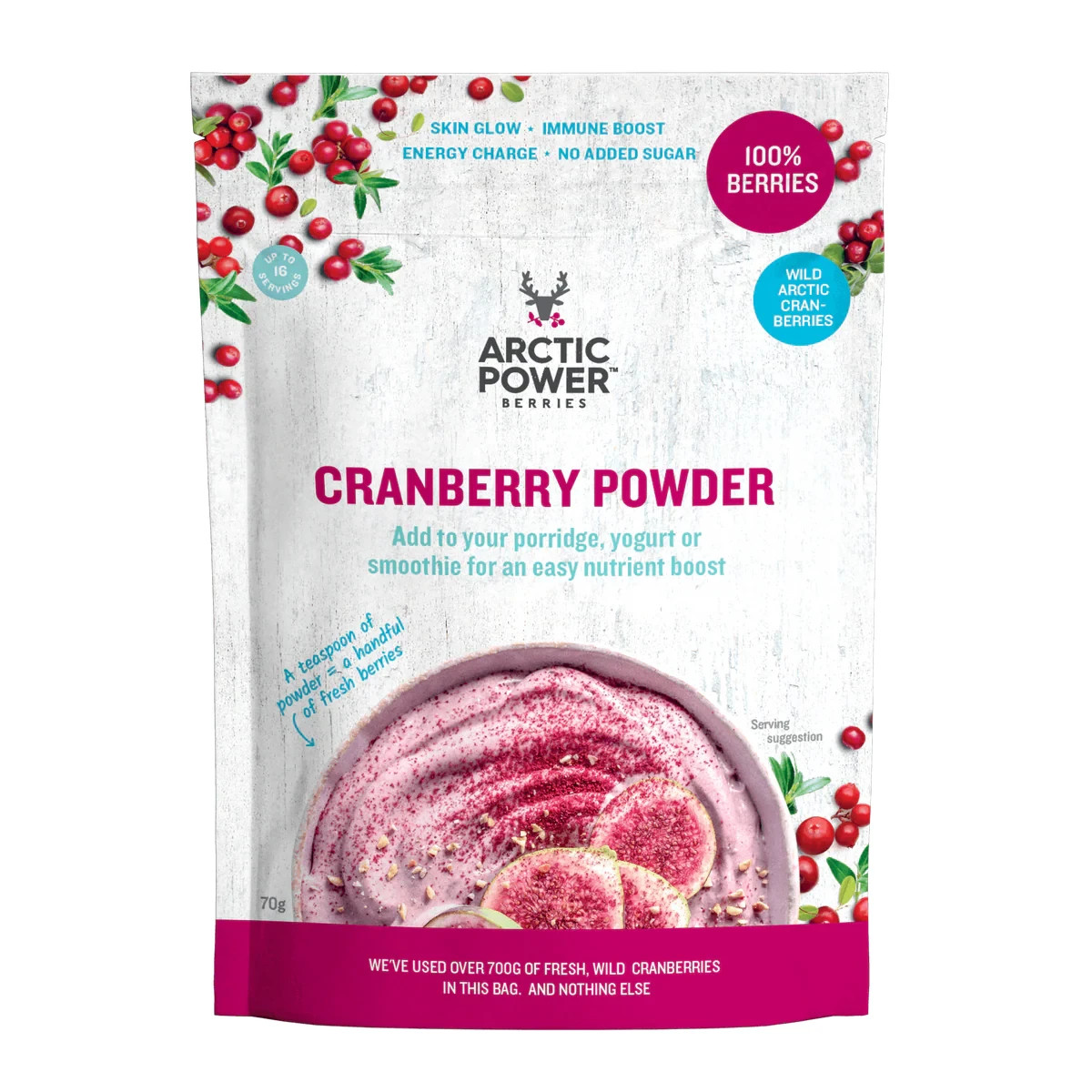Arctic Power Cranberry Powder 70g Urinary Tract Antioxidant Immune Support