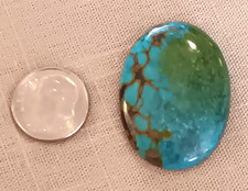 NOS Turquoise Cabochon 33 carat Cab - Oval - Web Blue w Copper - 35 x 25 x5mm
