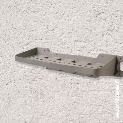 25 In. Wall Mount Utility Hook Plastic Storage Shelf with 30 Lb. Capacity (6-Pac