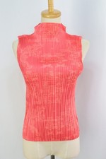 PLEATS PLEASE Pink High Neck Sleeveless Top 070 0126