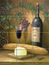 18 x 24 Wine Art Mural Ceramic Backsplash Bath Decor Tile 114