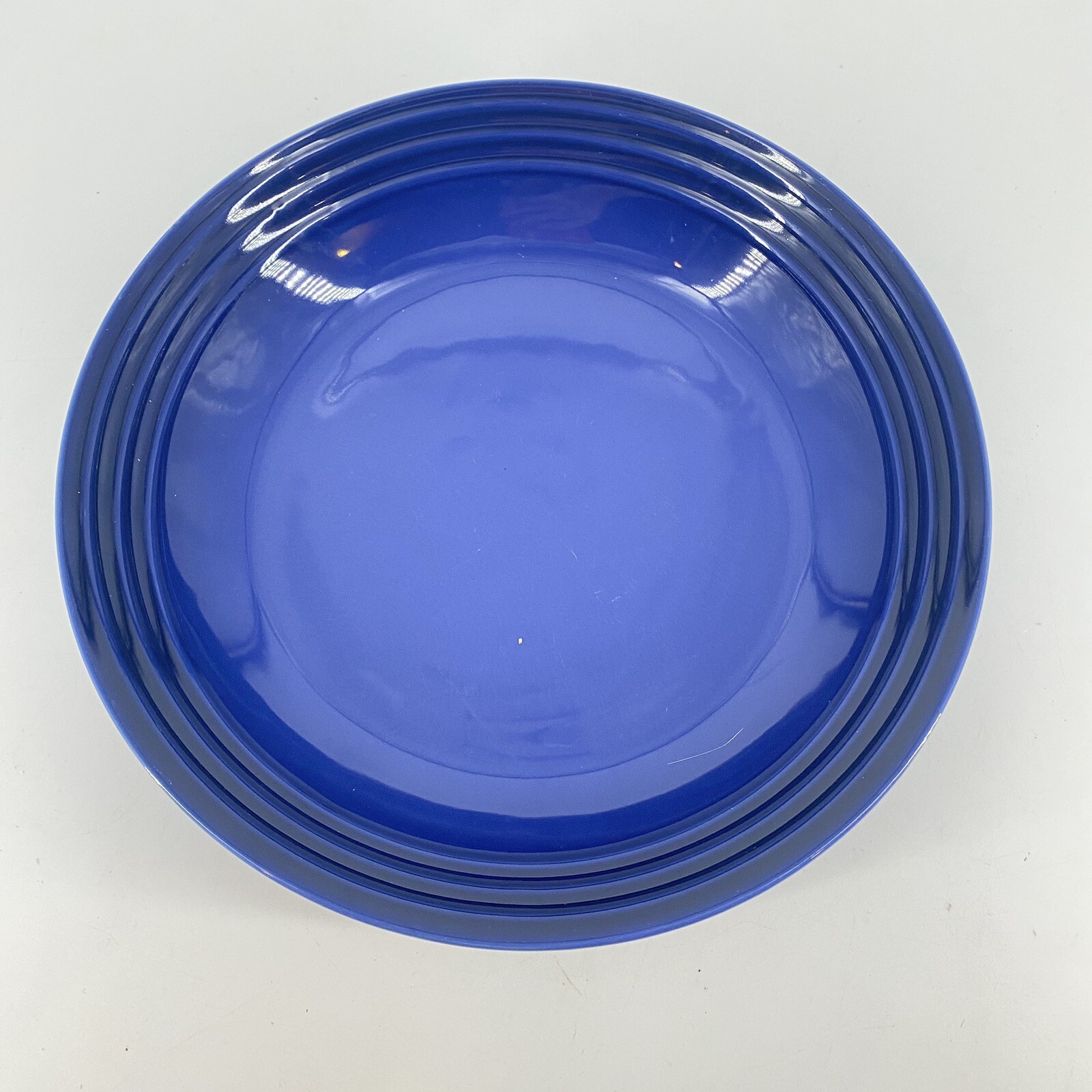 Set Of 2 LE CREUSET Cobalt Indigo Blue Large Rim Soup Serving Bowl 9.75