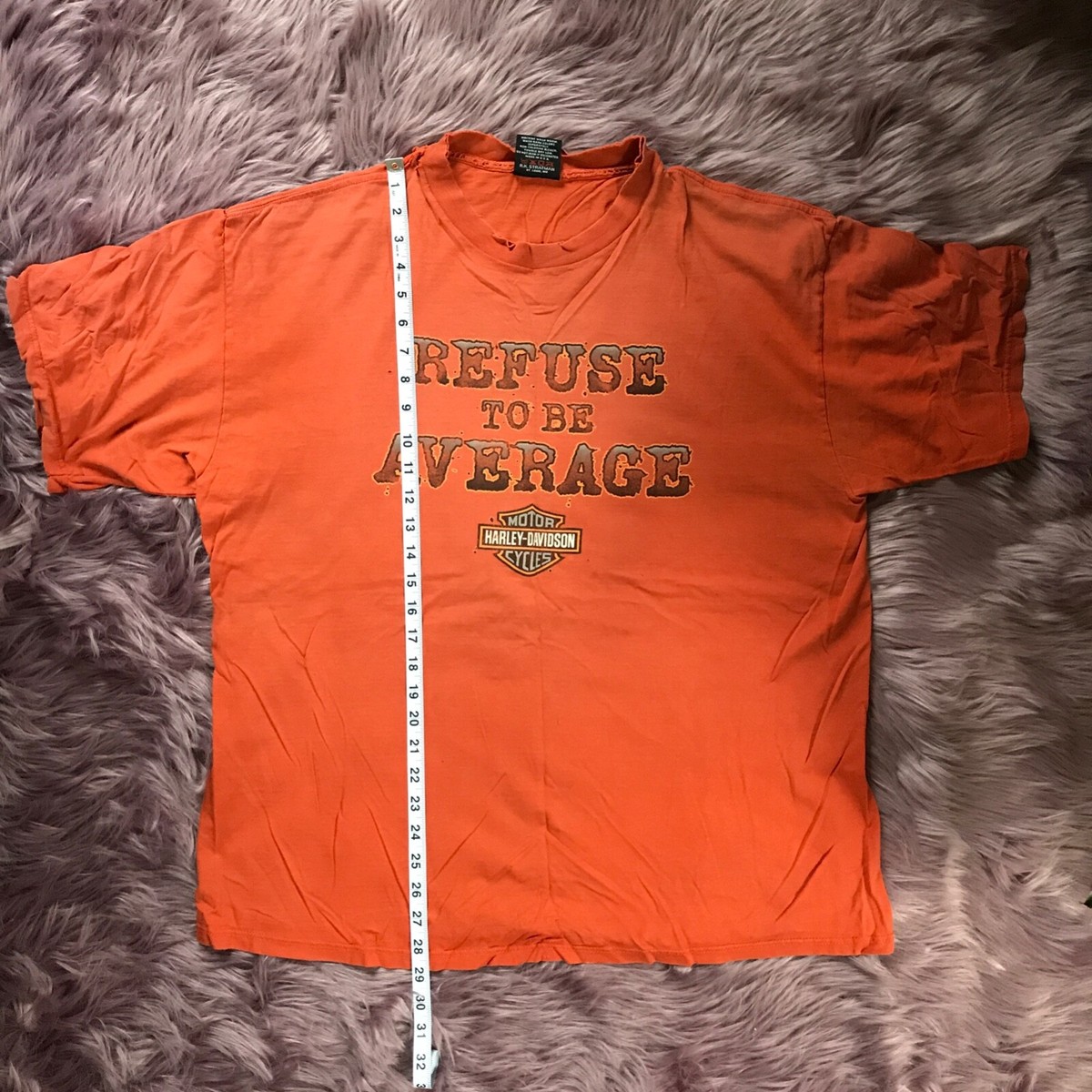Harley Davidson Motorcycle Refuse To Be Average 90s T shirt Size 