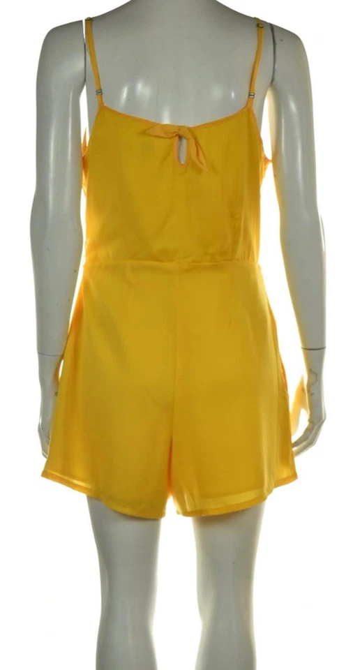 DV Dolce Vita Womens Romper Size L Yellow Solid Spaghetti Strap Skort Polyester - Image 2 of 4