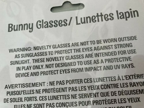 Children's Plastic Bunny Glasses - Ages 3 + - Purple - Picture 3 of 3