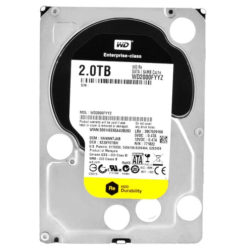 Western Digital Black Re 2TB WD2000FYYZ 64MB 7200U/min Sata III 3,5'' Zoll - 第 1/5 張圖片