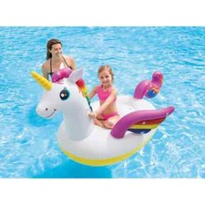 INTEX Inflatable MEGA Unicorn Island Ride-On Swimming Pool Water Float NEW